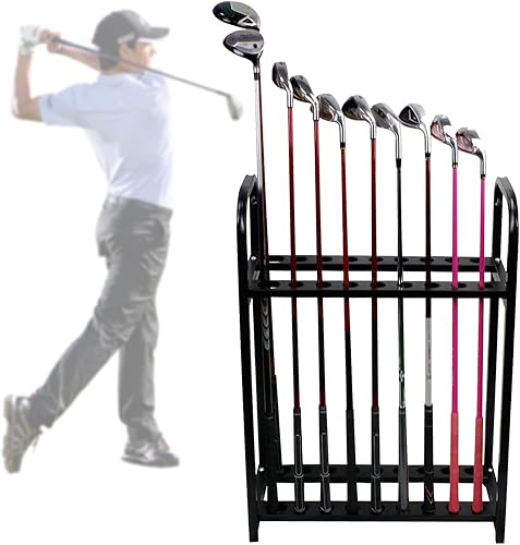 Miniatura 4 de Soporte de putter de golf, organizador de palos de golf de metal, estante de exhibición, juego de palos de golf de almacenamiento para 18 putters