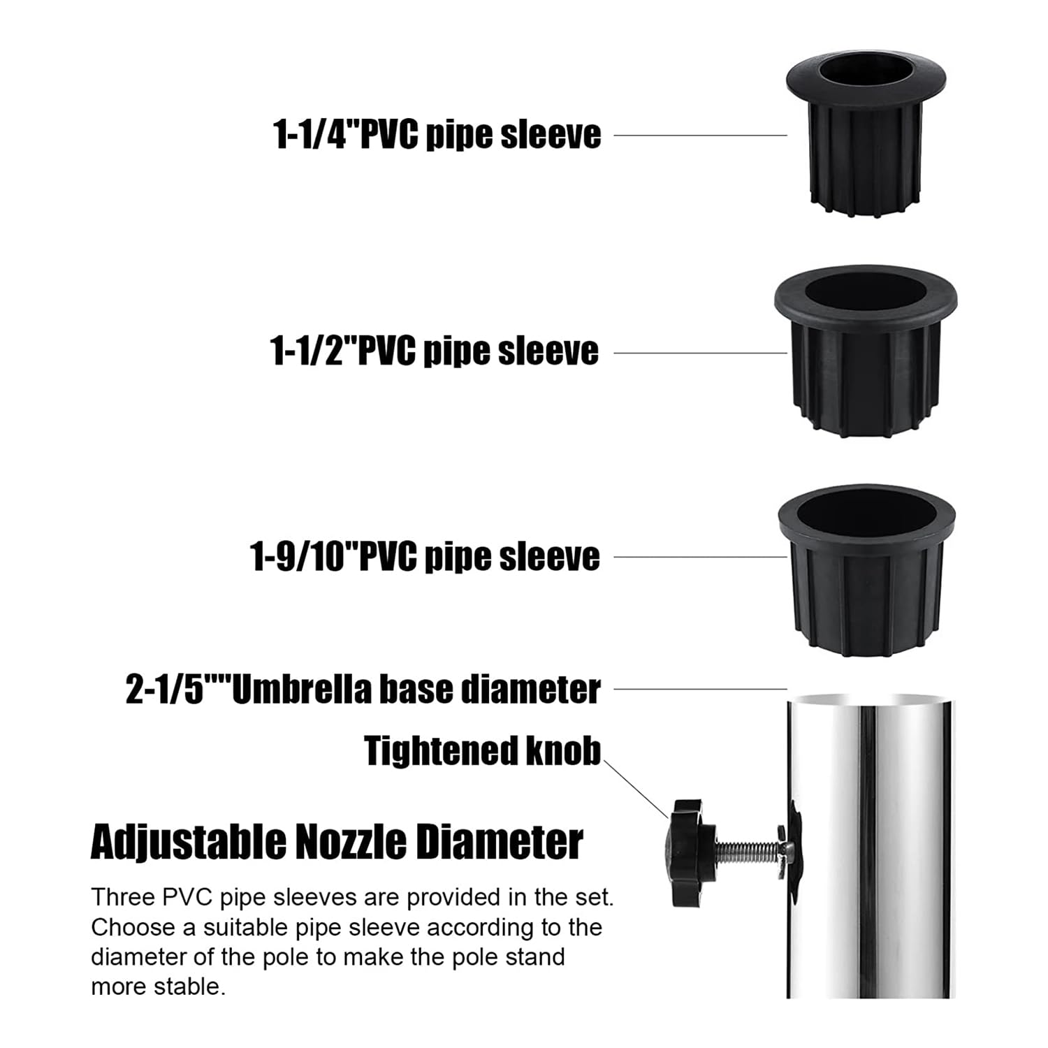 Heavy-Du - Supporto per palo e base per ombrellone da esterno, supporto per patio, giardino, cortile e balcone, sicuro per ombrelloni e condizioni di vento