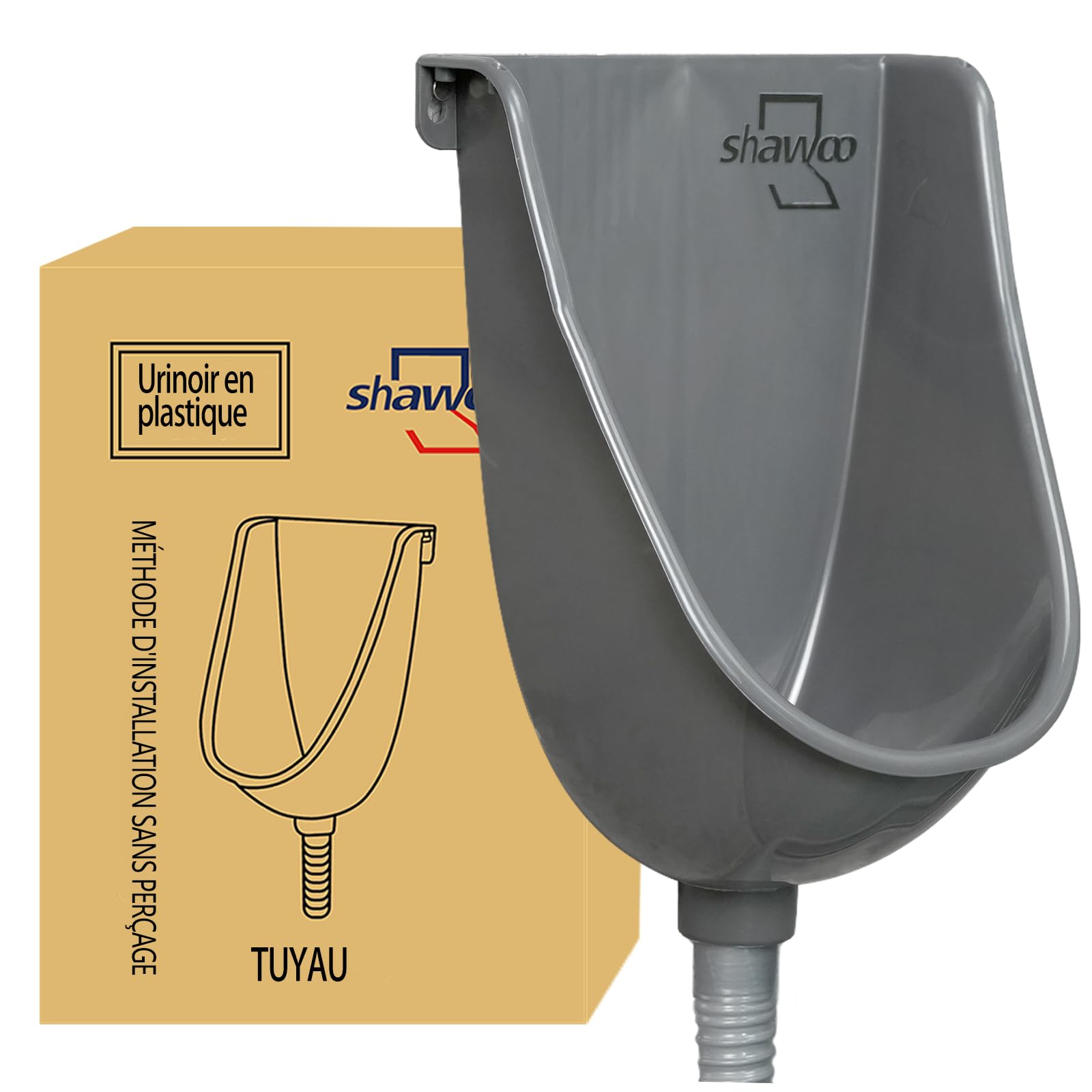 Urinoir sans eau pour garage pour hommes - Urinoirs en plastique pour hommes - Déviateur d'urine pour toilettes - Urinoir extérieur - Urinoirs murales pour hommes pour salle de bain, installation sans