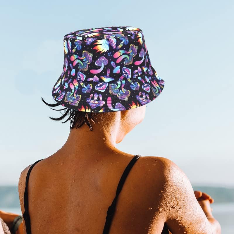 Bucket Hat Cotton Double-Side-Wear Reversible Sun Hat for Women Men, Summer Vacation Travel Beach Packable Fisherman Hat - Image 5