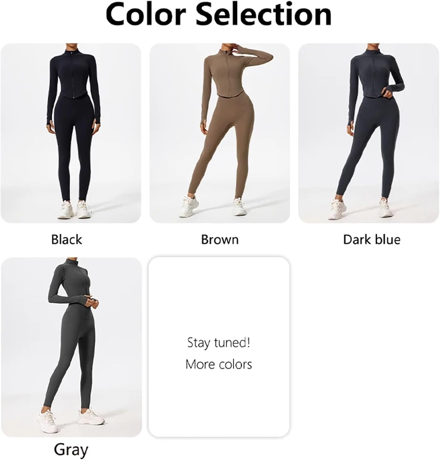 Workout Sets for Women 2Pcs Long Sleeve Gym Set Women Quick-Dry Yoga Clothes Workout Leggings Suit Sports Jackets