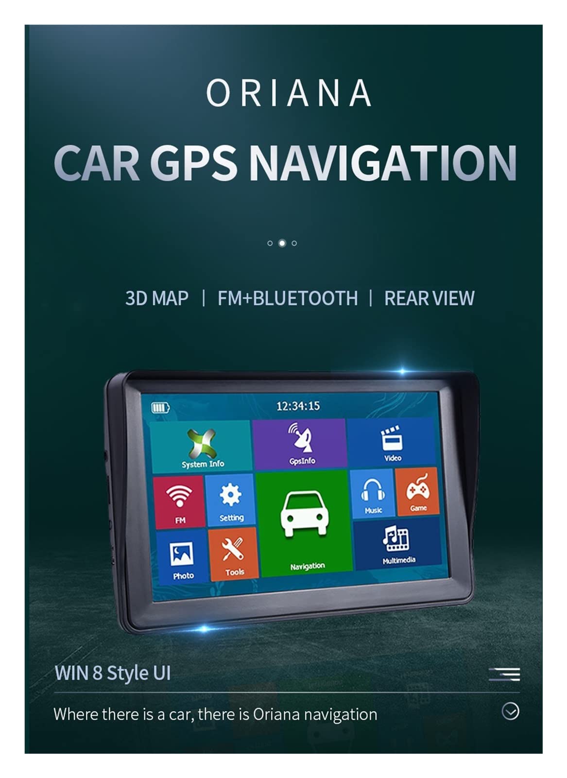 Navigatore GPS per auto, HD. Auto GPS Navigazione 8G128MB 800 * 480 Risoluzione Touch Screen Bluetooth Avin. Navigatore del camion della mappa Europa Per auto, camion e camper(8G128MBSunshadeBT)