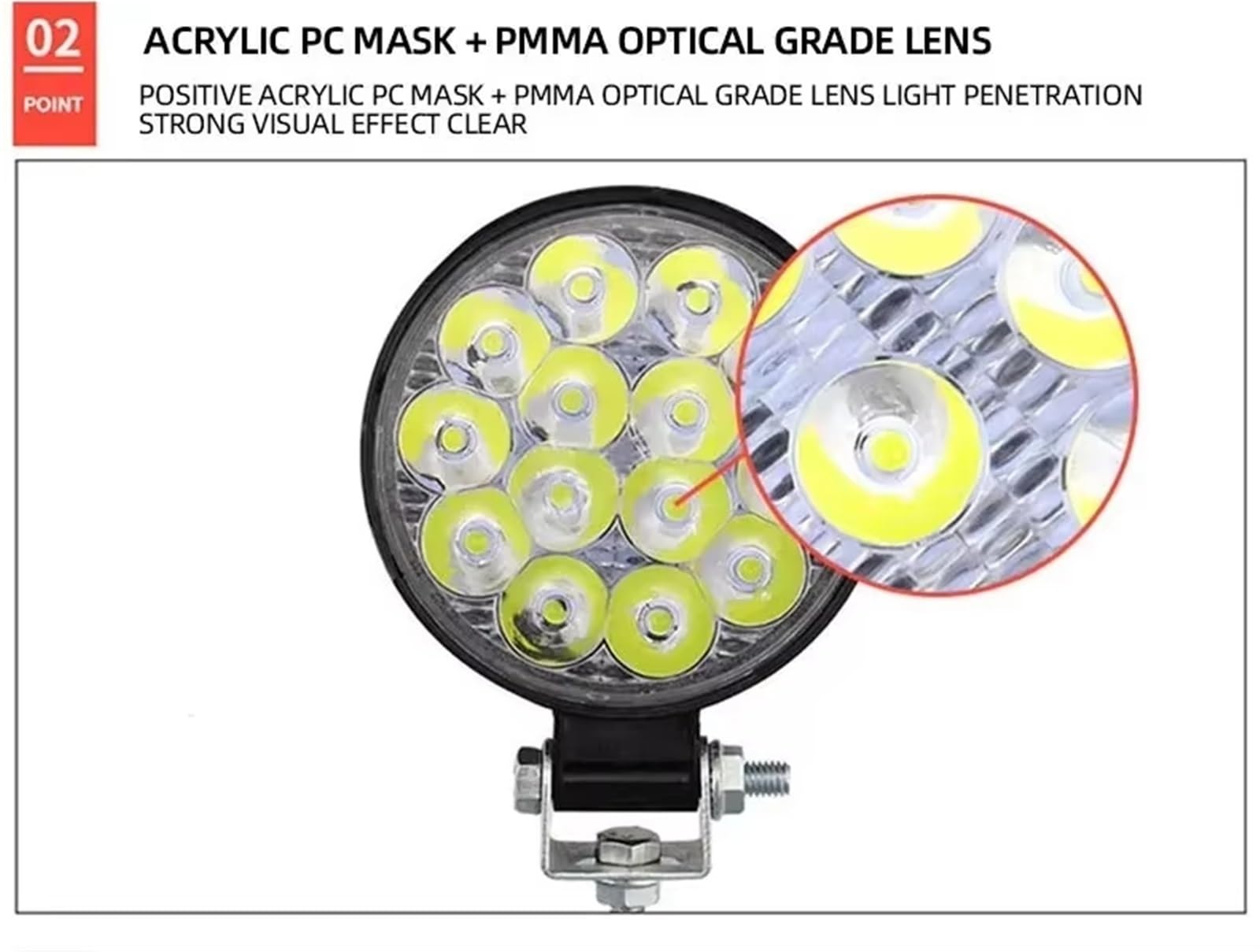 12V Y 24V Foco LED Trabajo Pequeño 42W Faros