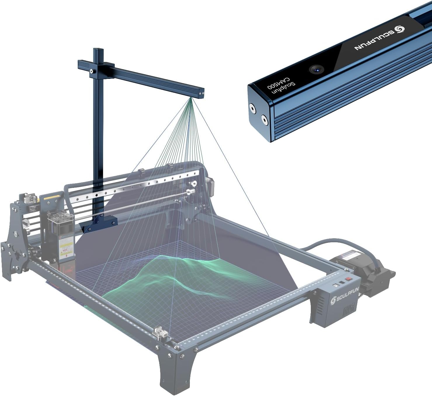 SCULPFUN CAM500 Lightburn Camera,Lightburn Camera for Laser Cutter Precise Positioning,HD Recording,Industrial Camera for Laser Engraver,Working Range 400 * 400