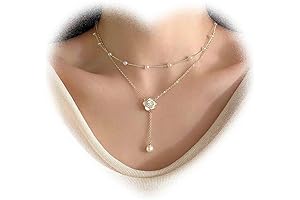 Boho Pearl Drop Necklace: Accentuate Grace with Floral Charm