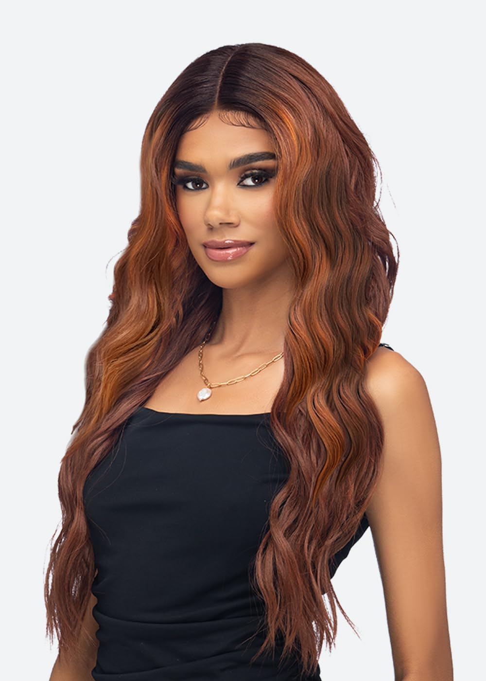 Vivica A. Fox AMORE, SYNTHETIC HAIR, Natural Baby Lace Wig, Color 1B, Off Black