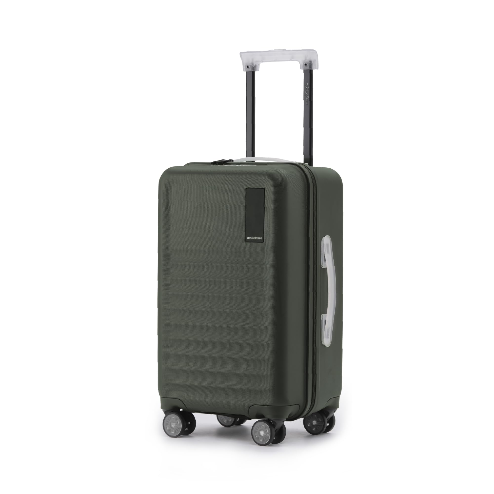 MOKOBARA Aisle Trunk Cabin Luggage Trolley Bag-55.5cm(40L),Polycarbonate Hardshell,Frosted Hardware,YKK Zipper,TSA Lock,360° 8 Silent Ninja Wheels,Carry On Trolley for 3-5 Day Travel,Olive(Homegrown)