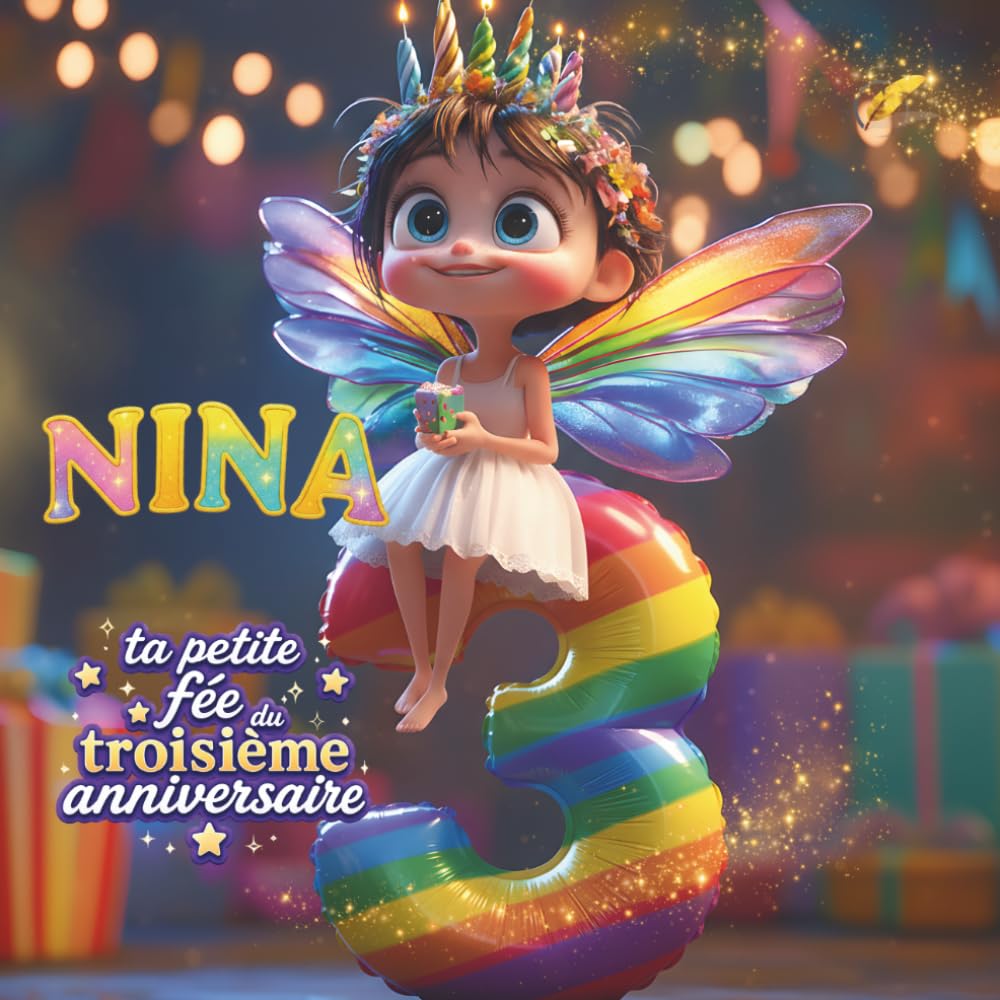 NINA, TA PETITE FÉE DU TROISIÈME ANNIVERSAIRE: Livre personnalisable pour garçon ou fille de 3 ans – Un cadeau original pour célébrer le troisième ... souvenir de cette troisième année de vie.