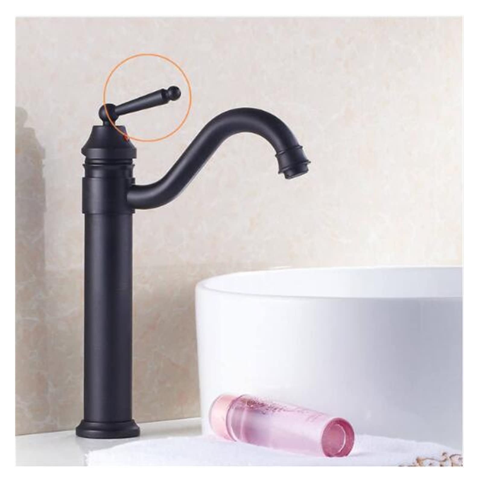 Mooilko Burgundy New Deck Bathroom Basin Sink Mixer Tap Polished Antique Bronze Basin Faucet Bathroom Faucet Sink Tap Easy To Install(Burgundy)