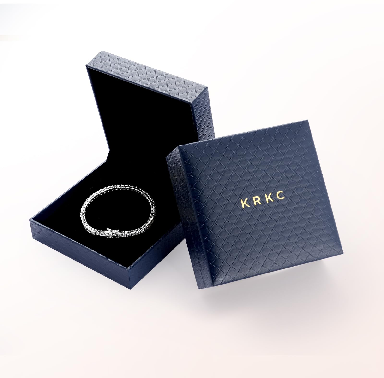 KRKC Tennisarmband für Damen in Silber, Wahlweise 5 mm Breite, 19 cm Länge | Mit funkelnden 5A Zirkonia-Steinen, Geschenk für Weihnachten & Valentinstag für Sie, Frauen, Alltag & Business