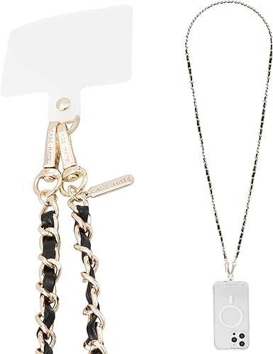 Case-Mate Cordón cruzado para teléfono funciona con todos los teléfonos Correa manos libres - Colgante de cuero para teléfono celular - Soporte de