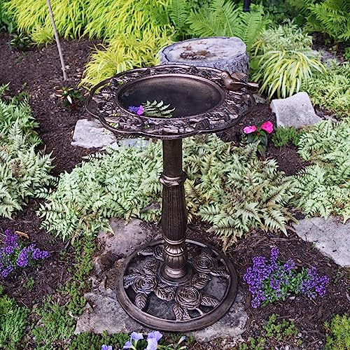 Oakland Living Rose Bird Bath, Antique Bronze by Oakland Living - Image 4