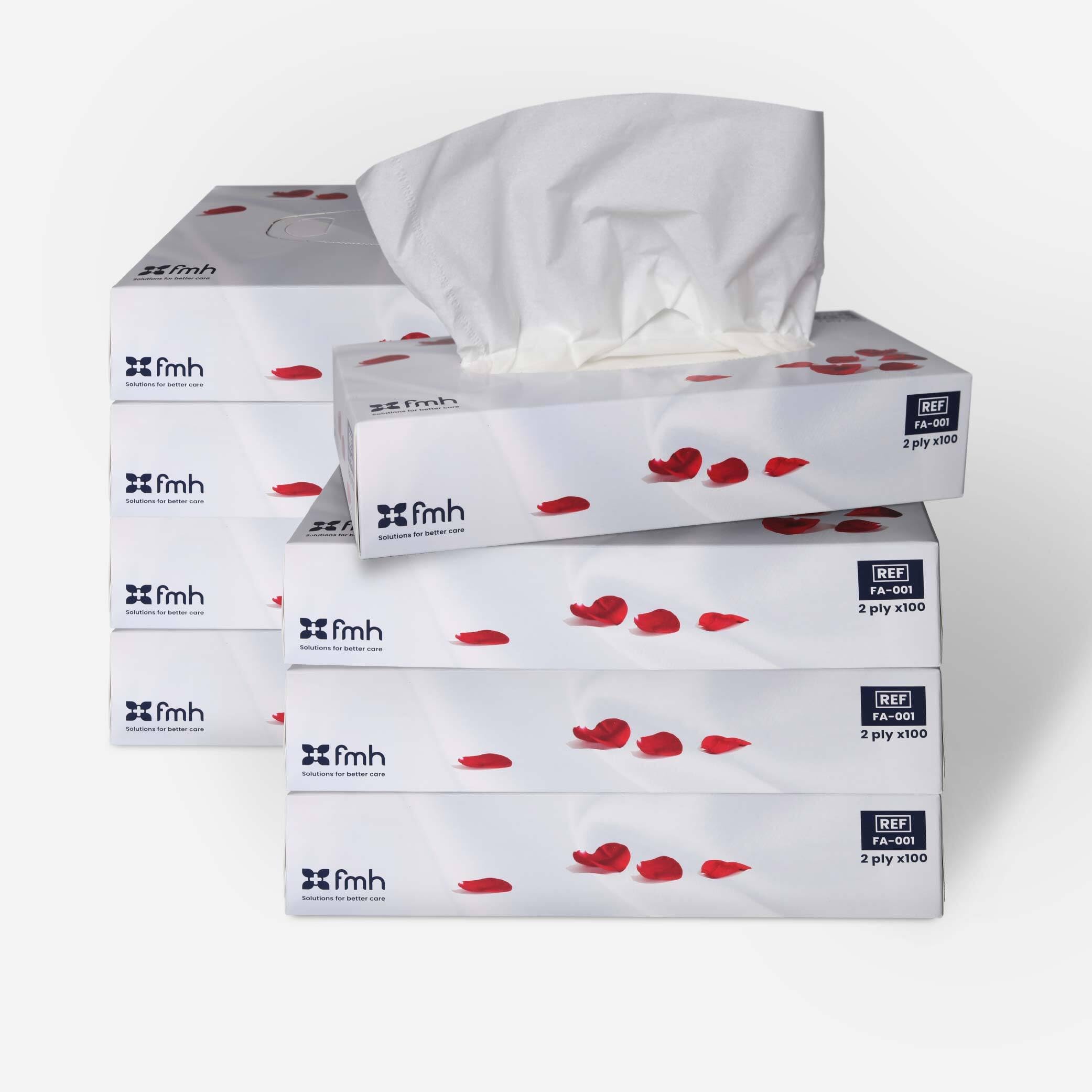Farla Medical Healthcare Facial Tissues, Pack of 8 Tissue Boxes
