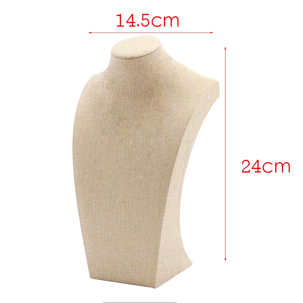 Sharplace 4 Stück Schmuckbüste, Halskette Schmuck Display, Linen Necklace Bust Display Pendant Jewelry Holder Organizer für Store Zuhause Schmuck Aufbewahrung und Präsentation