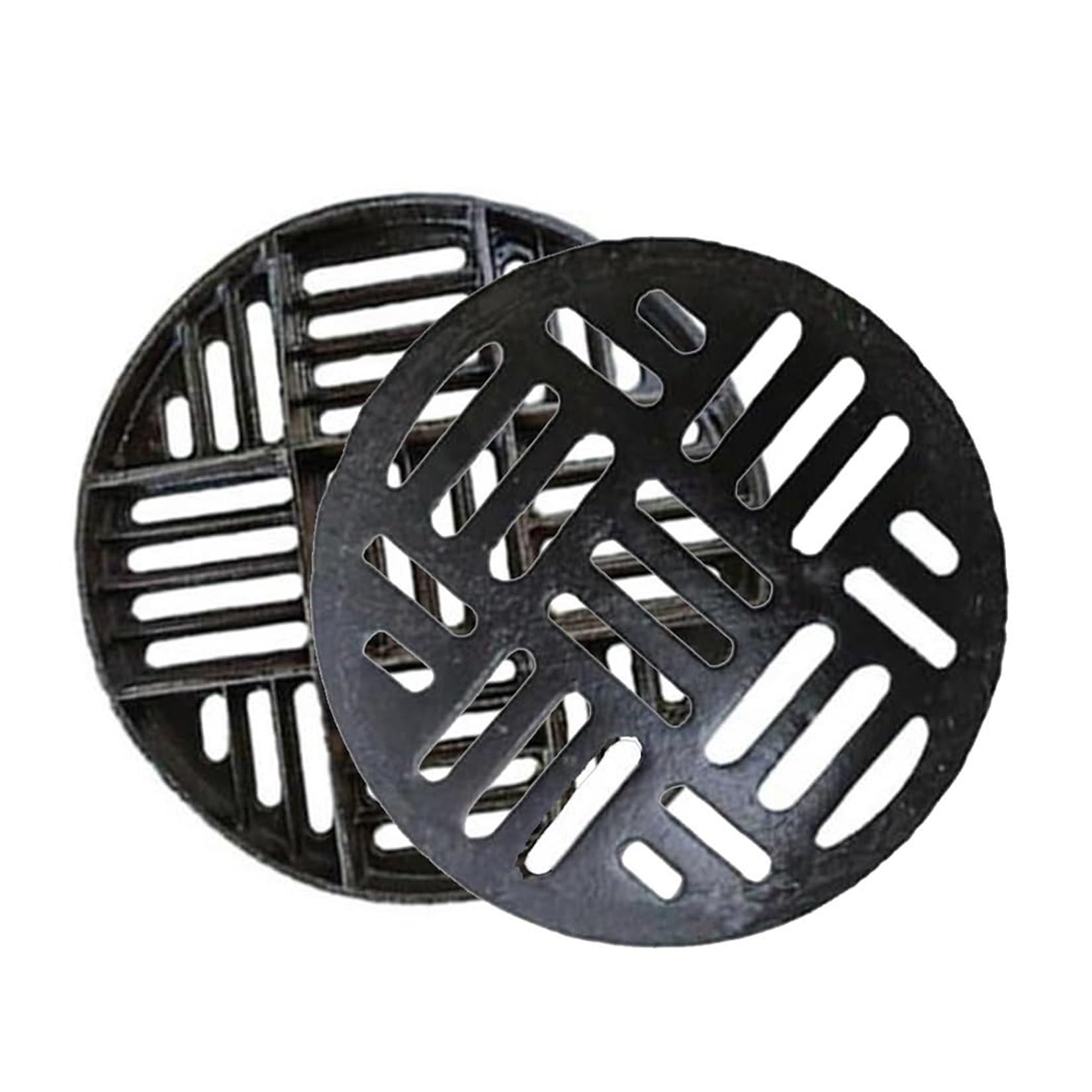 Copertura di scarico in ghisa da 71,1 cm, griglia rotonda pesante per giardino e pavimento, ricambio per scarico in resina color ruggine (69,5 x 3 cm / 27.4x1.2in), accessorio per esterni