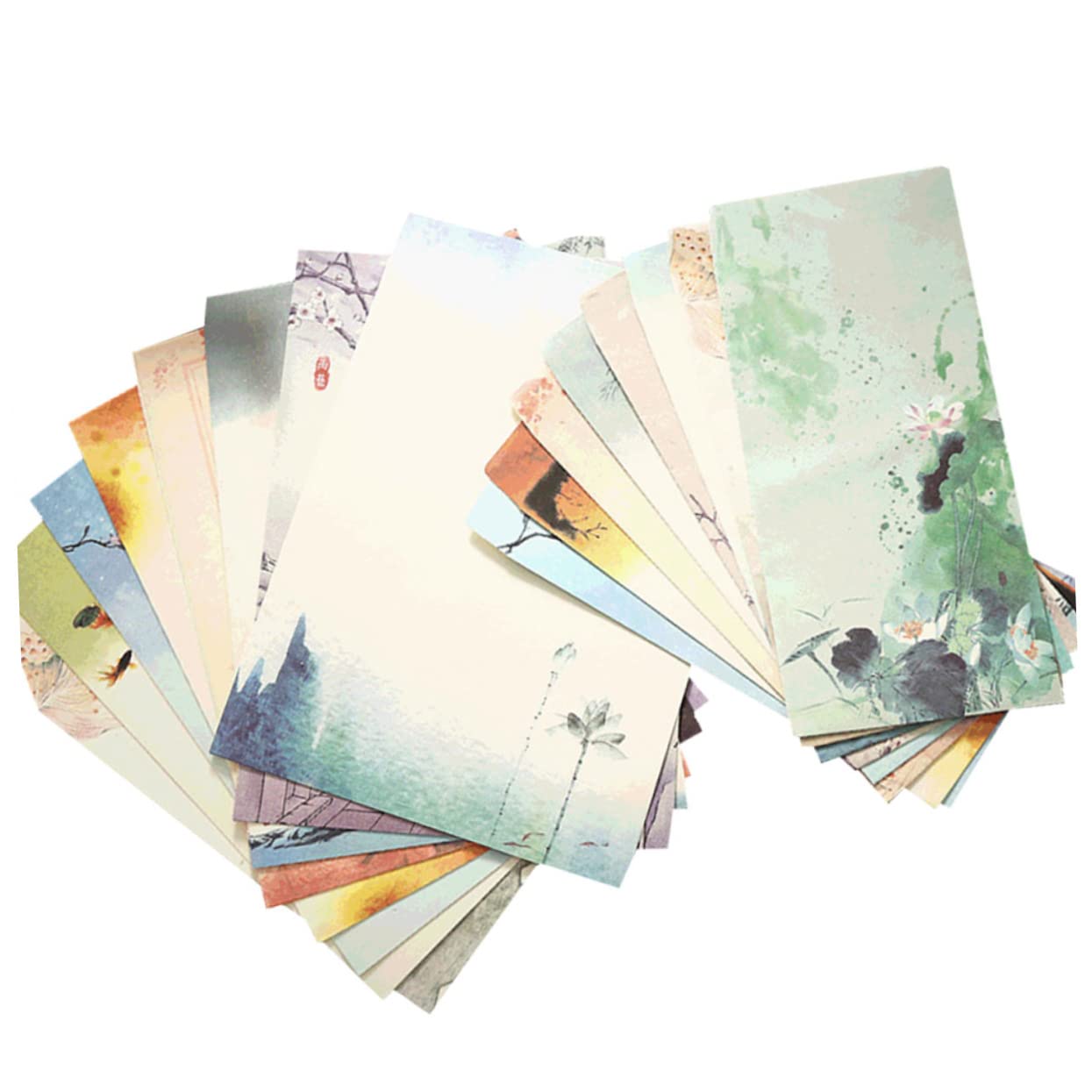 HOMSFOU Set de 12 Papier à Lettres et Enveloppes Style Chinois Motifs Imprimés