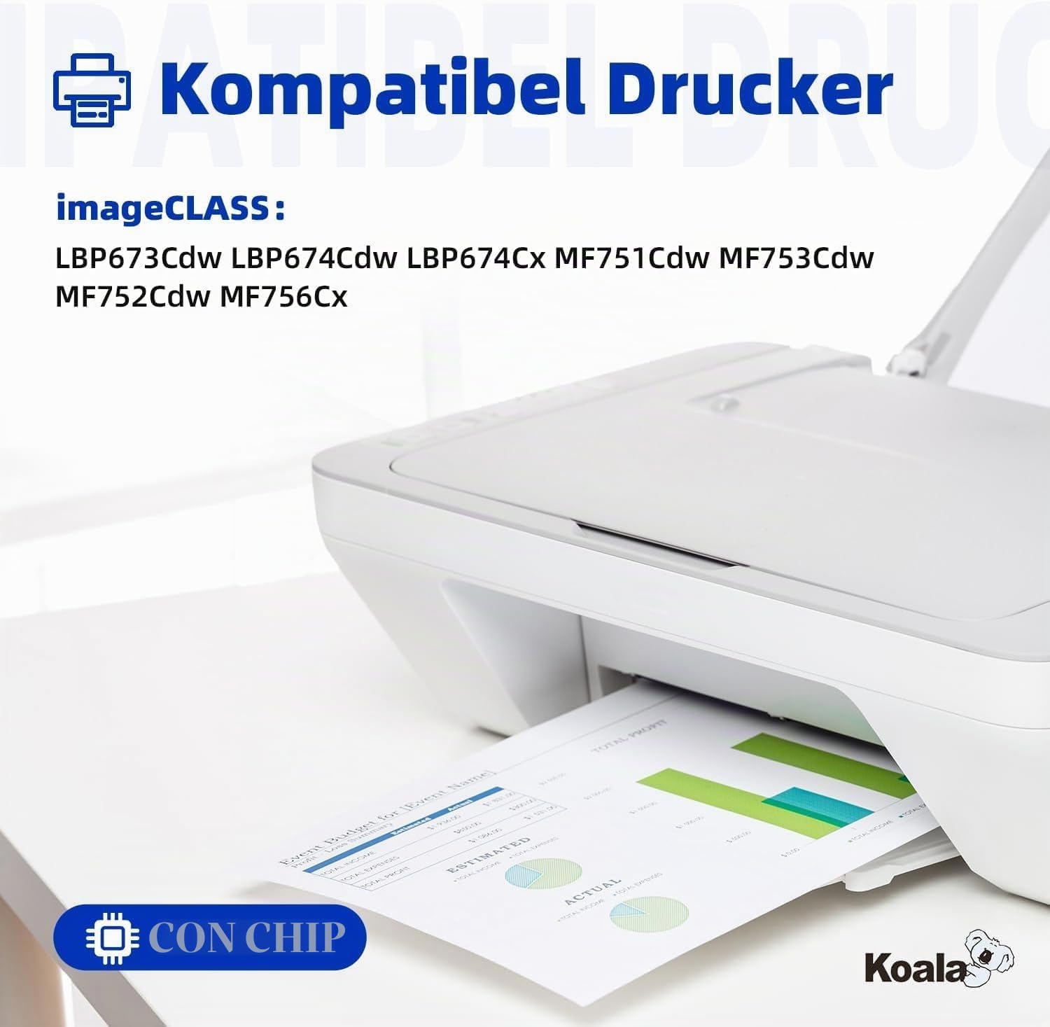 Koala 069H Cartuccia toner (con chip) Compatibile con Canon CRG-069 069 069H Toner Cartridge imageCLASS MF752Cdw LBP673Cdw MF753Cdw LBP674Cx LBP674Cdw MF751Cdw MF754Cdw MF75555Cdw MF75555Cdw MF755Cdw