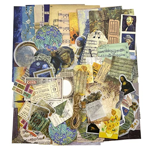 Yodely 200Pcs Vintage Scrapbooking Supplies Pack, Retro Journaling Supplies Kit Aesthetic Collection Paper And Stickers For Diy Art Bullet Junk Journals Notebook Album Embellishment Supplies -Art #TOP22