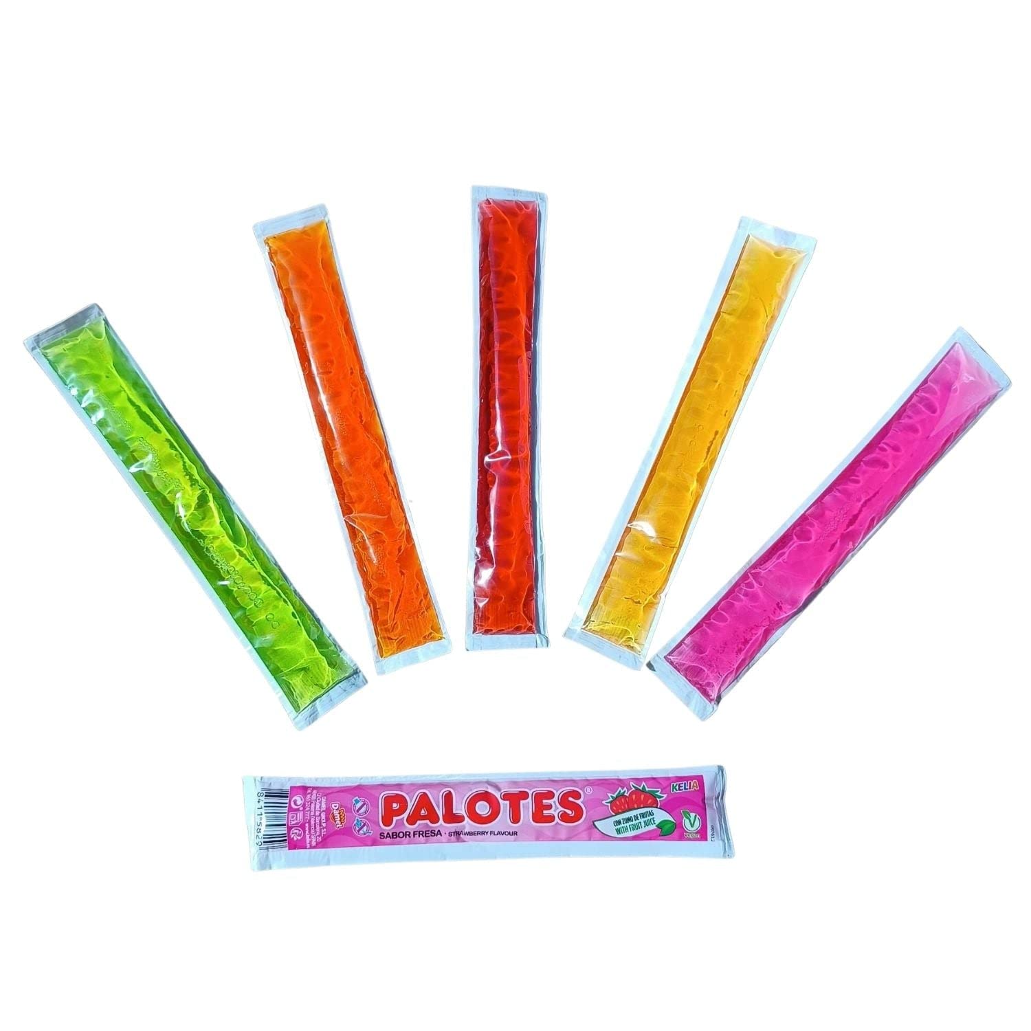 KREMTIK Palotes Kelia - Polo Flash Para Congelar En Casa 180 Unidades de 45ml Apto para Veganos Sabores: Cereza, Naranja, Fresa, Melocotón y Manzana