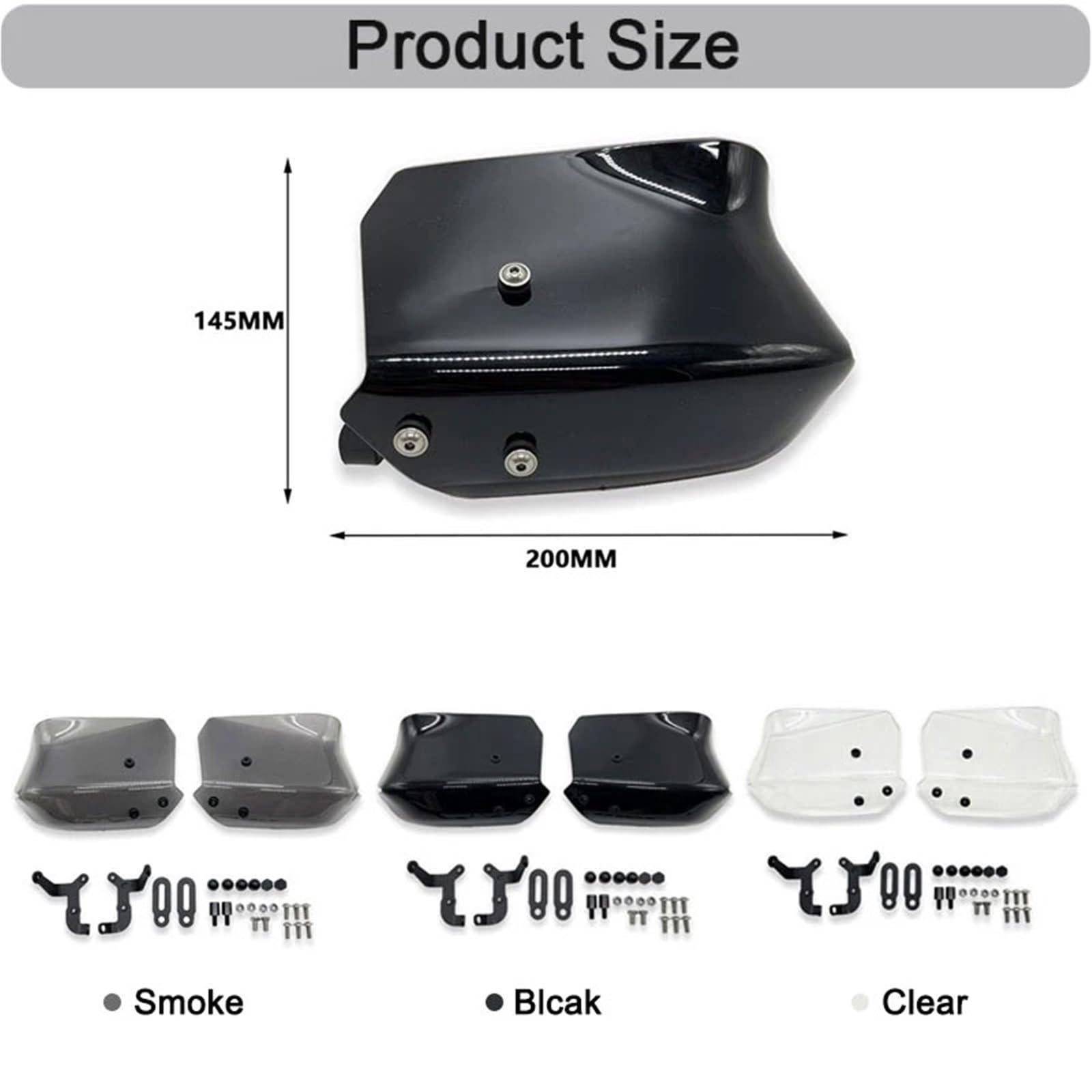 Motorrad Handschutz Für KYMCO Für XCITING 400i 2017-2021 Universal Motorrad Handprotektoren Winddichte Lenker Handschutz Griff Schutz Schild Handschützer(Black)