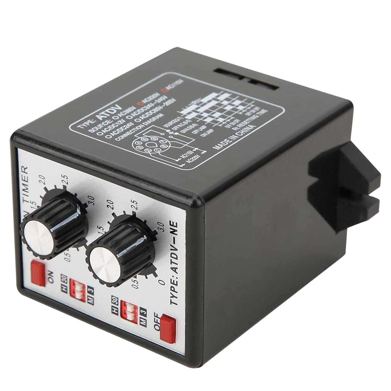 Oumefar Multi-Section Short Period Repeat Cycle Timer Intermittent Timer Twin Timer Relay Control Knob Control On Off Timer Relay ATDV-NE AC110V 220V