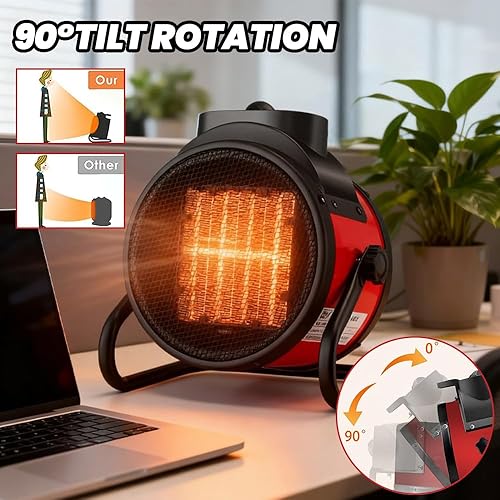 Miniatura 4 de Saker Heater Cannon 2026 Plus  Potente cañón de calefacción portátil de 3000 W, calentador rápido de espacio pequeño con ángulo ajustable de 90,