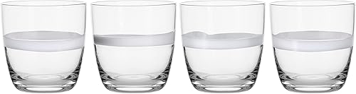 Miniatura 5 de Everyday White Fitz & Floyd Fitz and Floyd - Juego de 4 vasos de whisky de doble Old Fashioned Rocks, 15 onzas, transparente