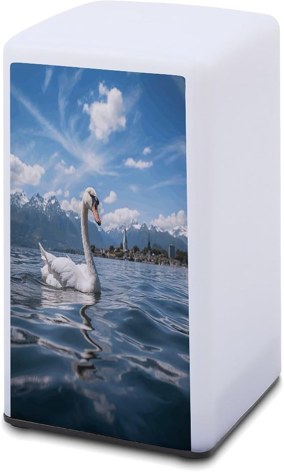 Cordless Night Light Battery Powered Dimmable Lamp for Reading Swan in The Lake Small Desk Lamp for Bedroom Living Room Office