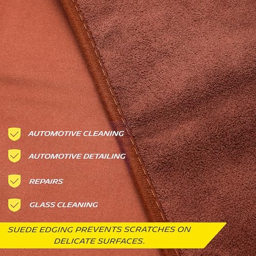 Image of Cutting EDGE 500 GSM Car Microfiber Cloth, Brown, 75x35 cm (Set of 2)