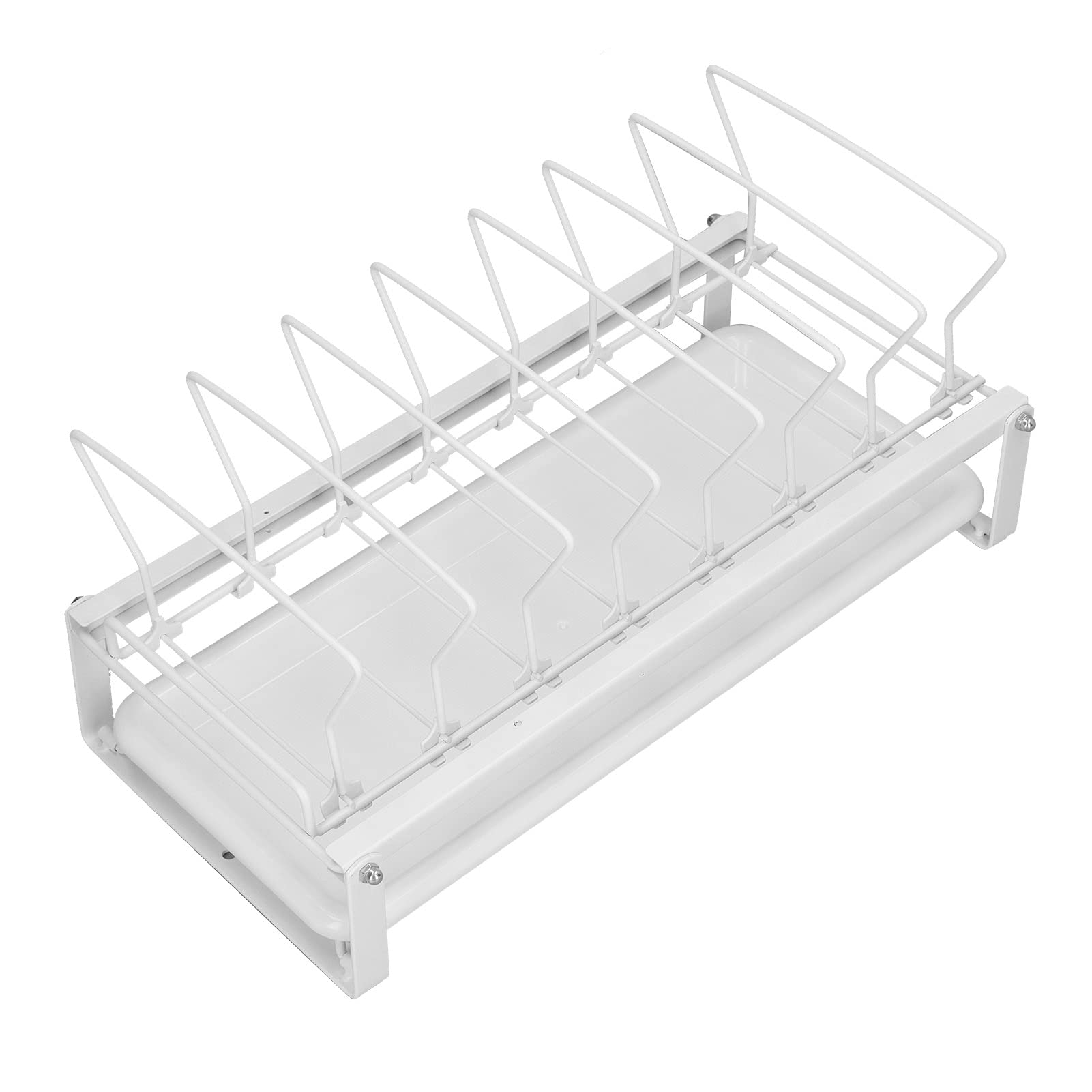 Ejoyous Égouttoir à Vaisselle en Acier au Carbone avec Plateau Coulissant, égouttoir à Vaisselle pour Comptoir de Cuisine ou Placard, Organisateur de Rangement sur Rail Coulissant pour Camping-Car à