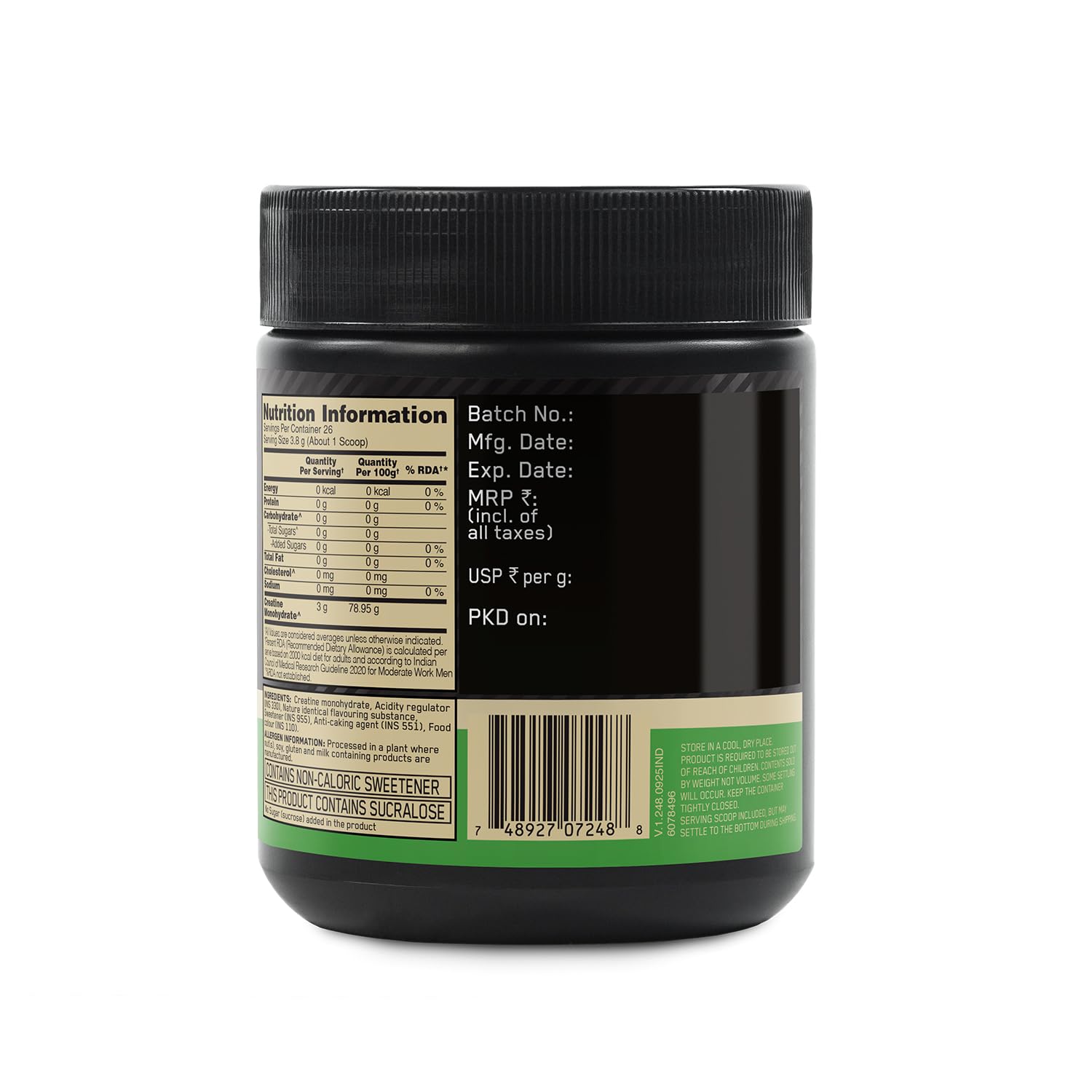 Optimum Nutrition (ON) Micronized Creatine Powder - 100 Gram, 26 Serves, Citrus Orange, 3g of 100% Micronised Creatine Monohydrate per serve, Supports Athletic Performance & Strength — Amazon image 8