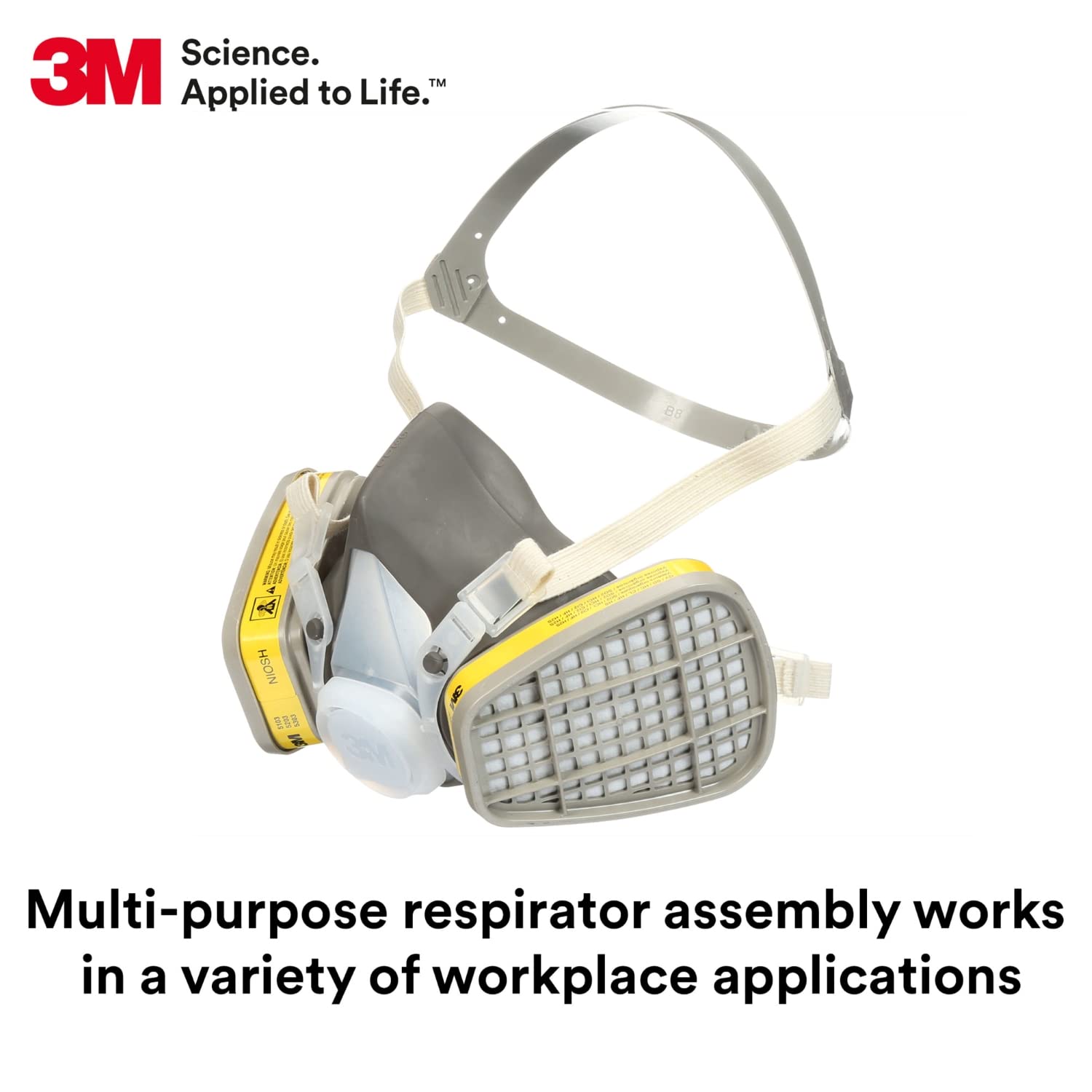 3 m Half Facepiece usa e getta Respiratore facile, Organic Vapor/Acid gas protezione respiratoria (case of 12), L, 12