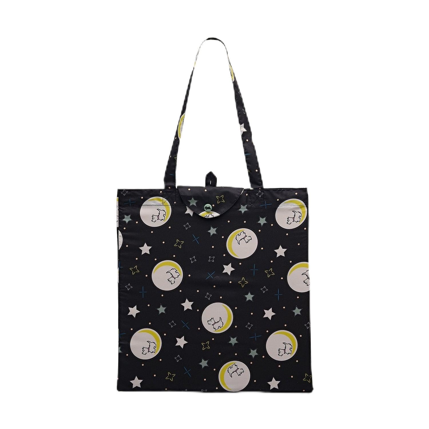 Radley London Womens To the Moon Responsible Foldaway Shopping Bag Made Of Recycled Fabric in Black