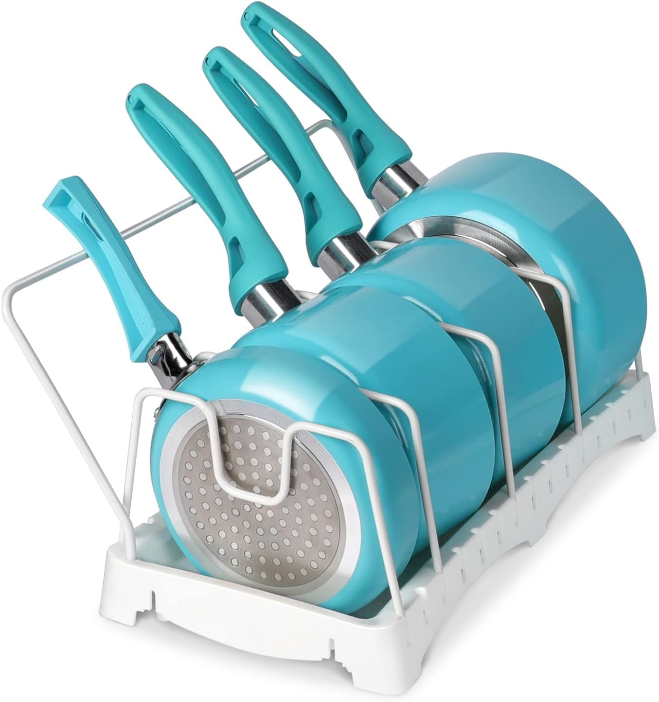 Midyb Pan Lid Holder, Pan Organiser for Cupboard with 5 Dividers, Pots