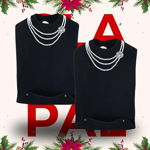 Miniatura 2 de Baberos para adultos para mujer, protectores de ropa para comer, babero para adultos mayores, diseño bordado, impermeable, reutilizable, lavable