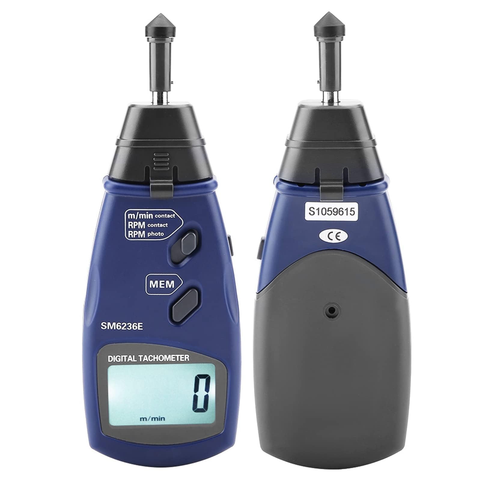Tacómetro Digital DT6236E Tacómetro Fotográfico de Contacto/sin Contacto Tacómetro Láser de 5 Dígitos de 18 Mm RPM Tacómetro LCD Medidor de Rotación Medidor Probador Tacómetro Láser Fotográfico Digita