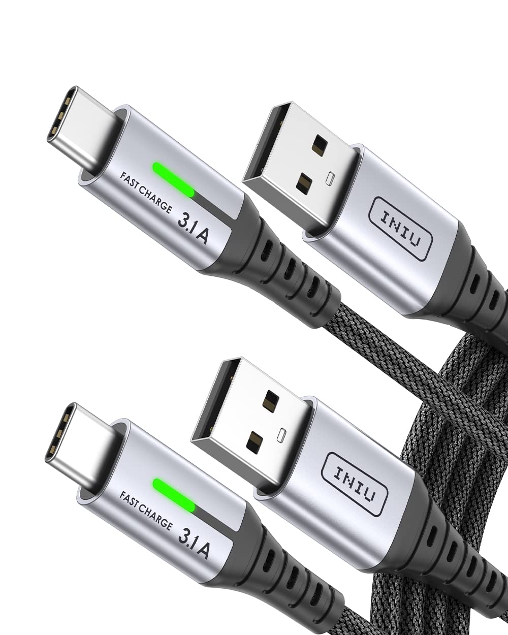 INIU USB C Charger Cable, [2-Pack 2m] USB To USBC Cable,Braided Type C Charger Cable Fast Charging for iPhone 17 16 15 Pro Max,iPad Air,Samsung Galaxy S25 Ultra,Macbook Air Pro,Nintendo Switch 2 etc.