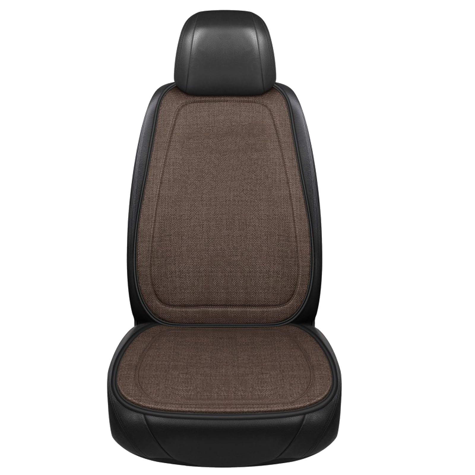 Linen Car Seat Covers, Breathable Linen Auto Seat Protector Full Set Cushion, Non-Slip Front Seats Cover Soft Comfortable Mat for Most Vehicles, Universal Car Accessories (Coffee)