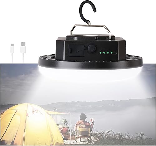 Miniatura 12 de Luces de campamento de 12000 mAh, 5000 lm, 3 modos de iluminación de color, lámpara LED recargable brillante de 40 W, luces colgantes IPX5