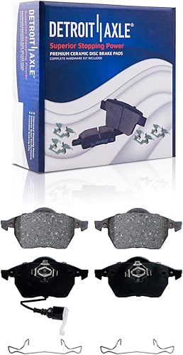 Miniatura 7 de Detroit Axle - Kit de freno delantero para Volkswagen Jetta 2000-2010 Beetle 2000-2006 Golf GTI 1999-2005, rotores de freno de disco de 11.34