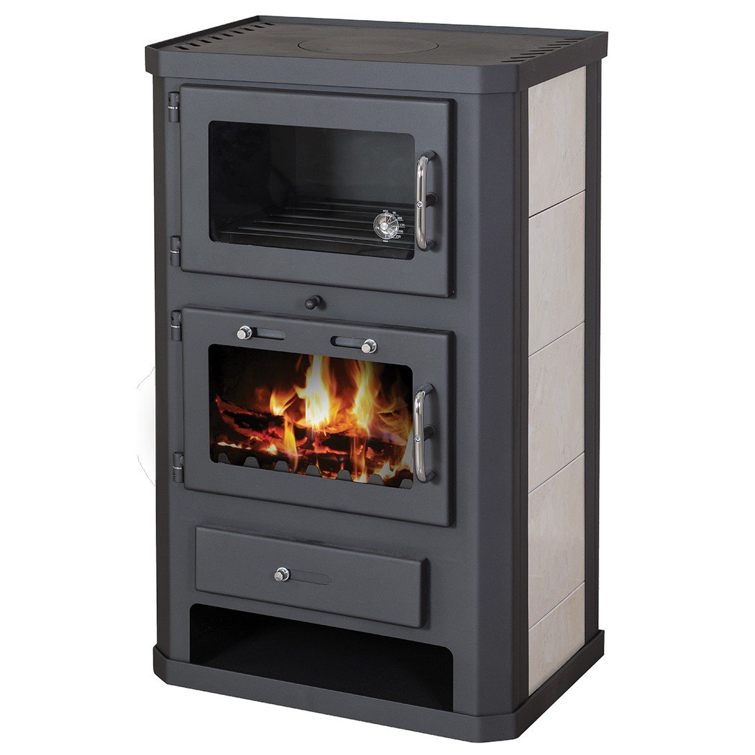 Poêle à bois four 11–15 kW cuisinière céramique Doublure arrière Conduit sortir