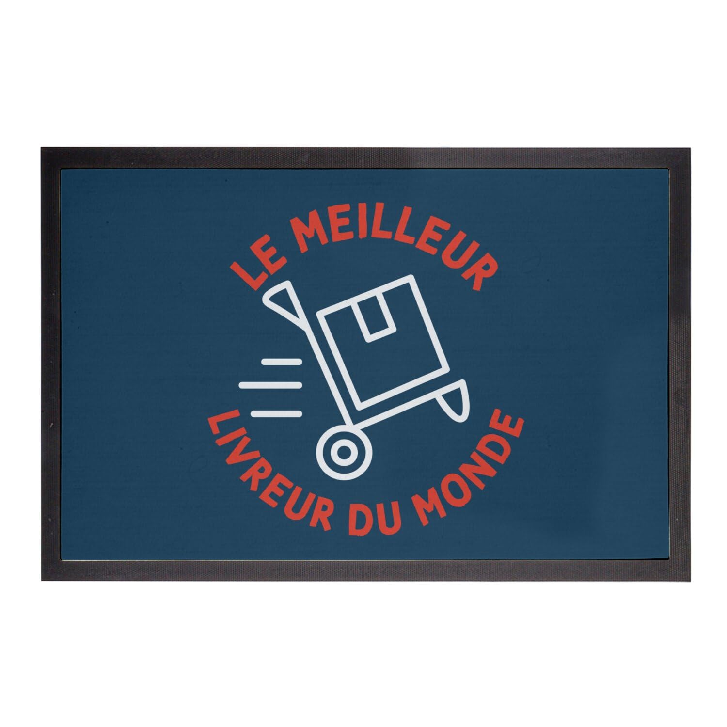 Paillasson bleu 75x50cm pour livreur de colis et pizza à l'entrée