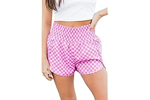 Checkerboard Leopard Print Shorts for Women