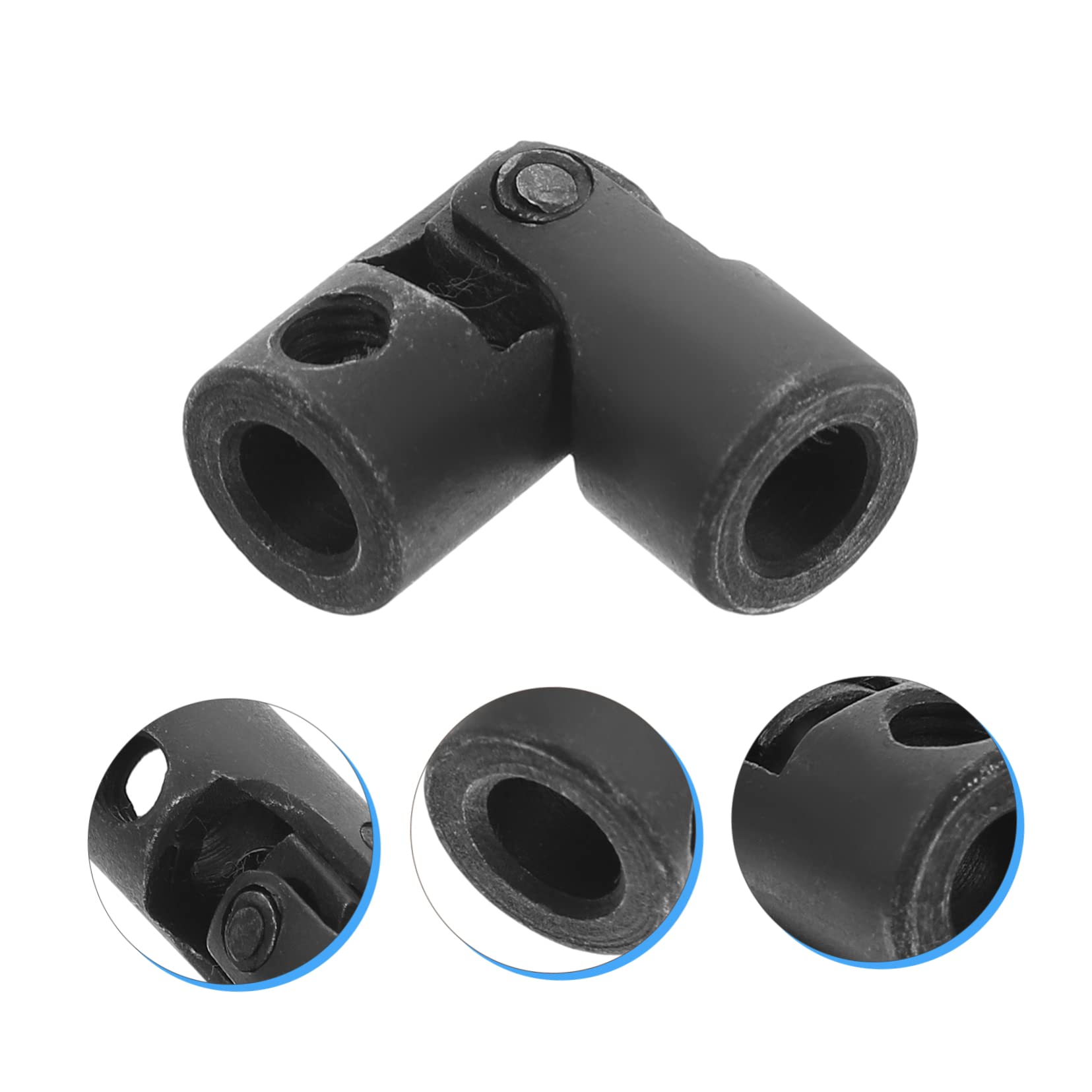 MOLUCKFU Vientiane Connector U Joint Small Motor Universal Joint Socket Universal Joint Coupling Rc Boat Universal Joint Rotatable Universal Joint Coupler for Rc 45# Steel Black