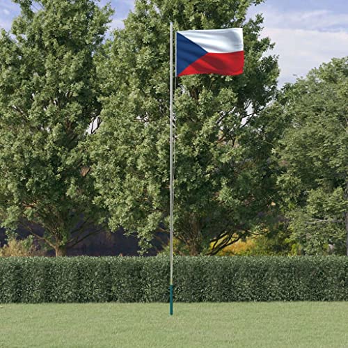 Drapeau tchèque et son mât en aluminium de 6,23 m Homgoday conçu pour résister aux vents forts