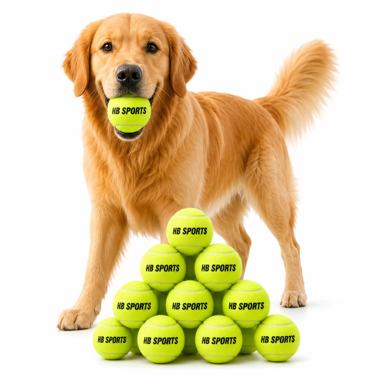 Makii Pack of 6, 12 Tennis Balls For Dogs, Throw and Fetch | Sturdy & Durable Cricket Sport Dog Play Ball Toy Ideal For Practice Pets Adults (12 Balls)