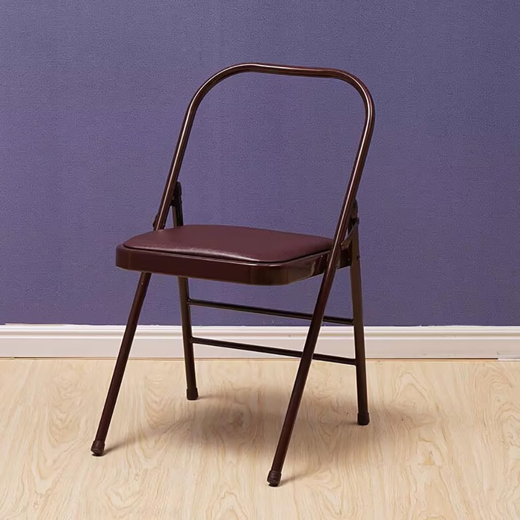 Iyengar Pilates Assist Chair Yoga Folding Chair Prop Strength Training Tool Yoga Auxiliary Chair Thickened,Sturdy,Non-Slip,Stable,Brown