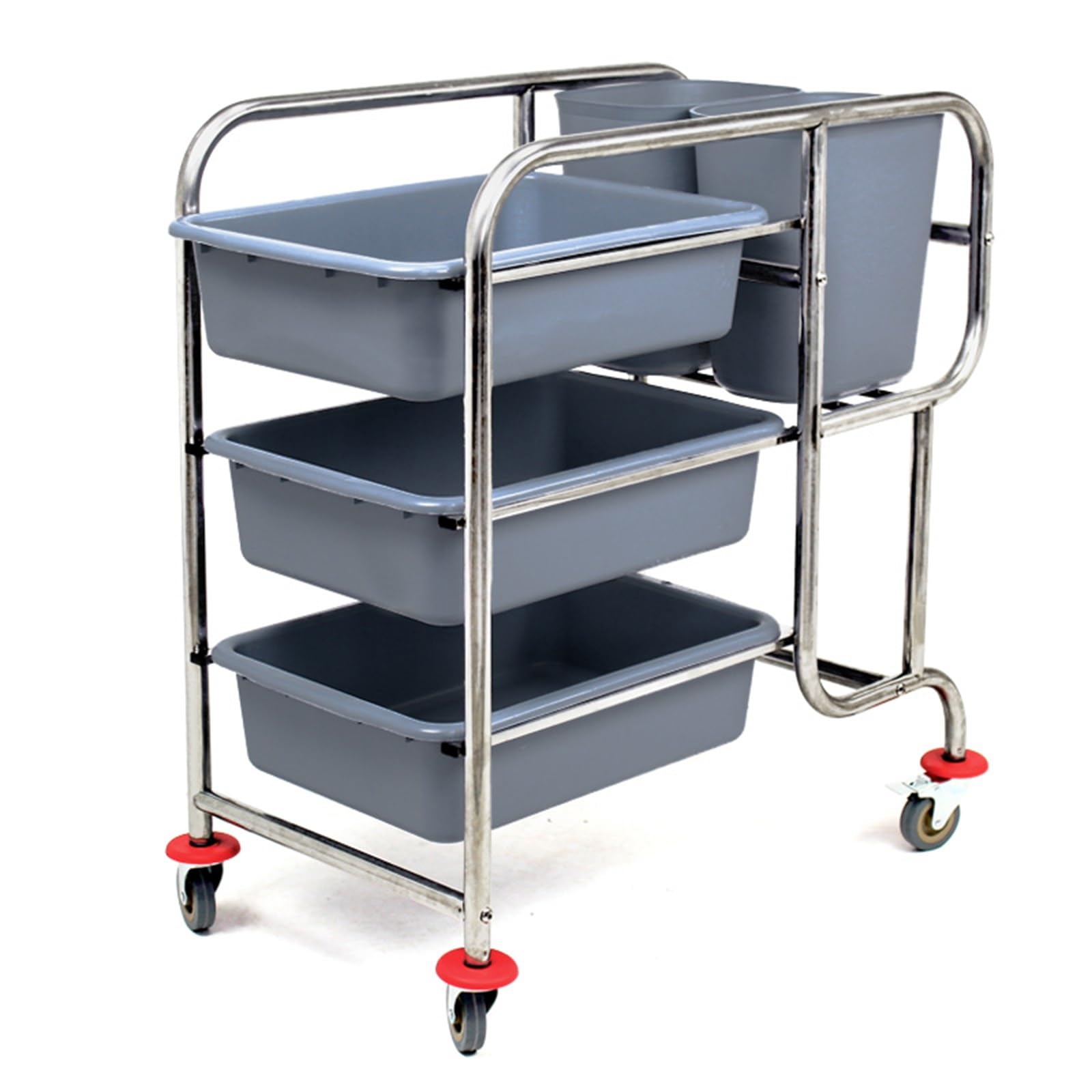Chariot de service en acier inoxydable avec roulettes, résistant à la rouille pour l'hôtellerie et la restauration