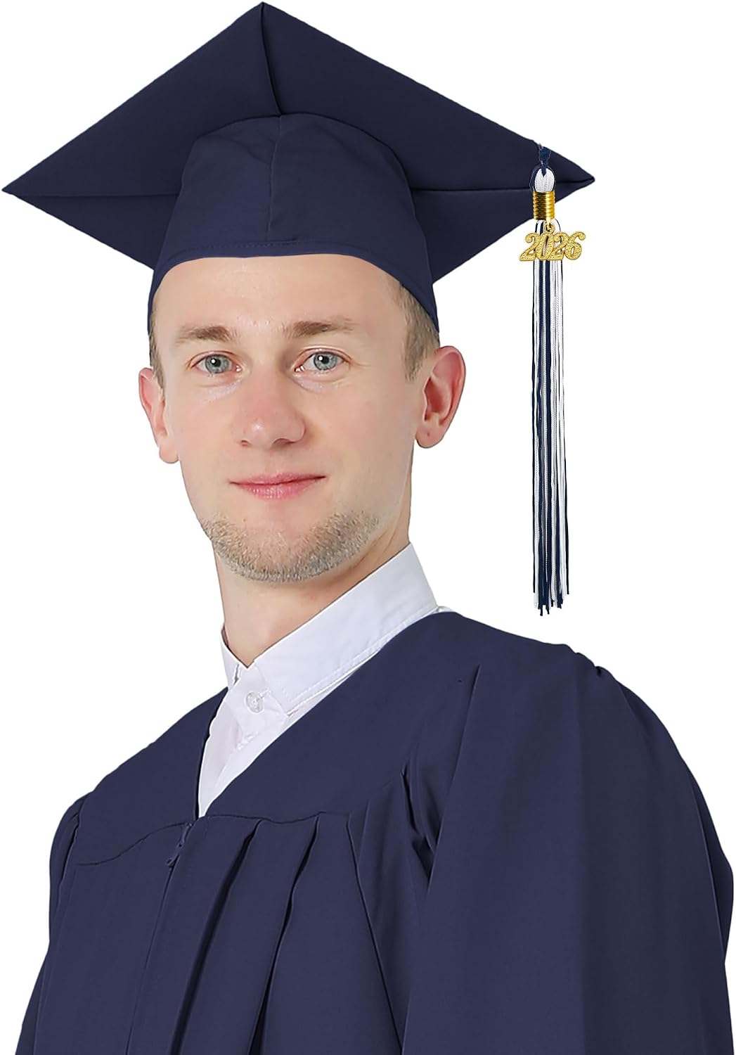 Black Graduation Cap 2026 with Multicolored Tassel for Unisex Adults image 2