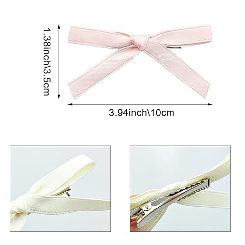 Miniatura 2 de 24 pinzas para el cabello con lazo rosa, pinzas para el cabello para adolescentes, niños, cinta de cocodrilo, accesorios para el cabello para